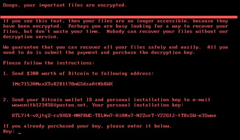「Petya」勒索訊息畫面(圖/趨勢科技)