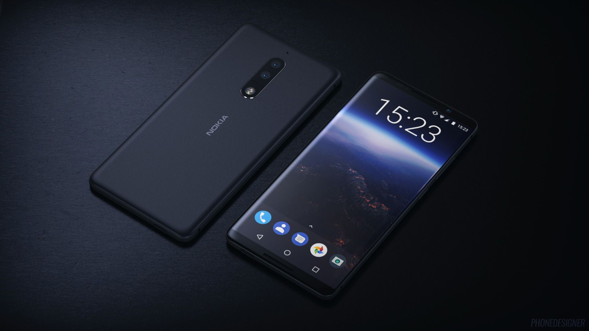 疑似 Nokia 8 與 Nokia 9 的手機設計圖在4月時意外流出。(圖/擷取自Phone Designer)