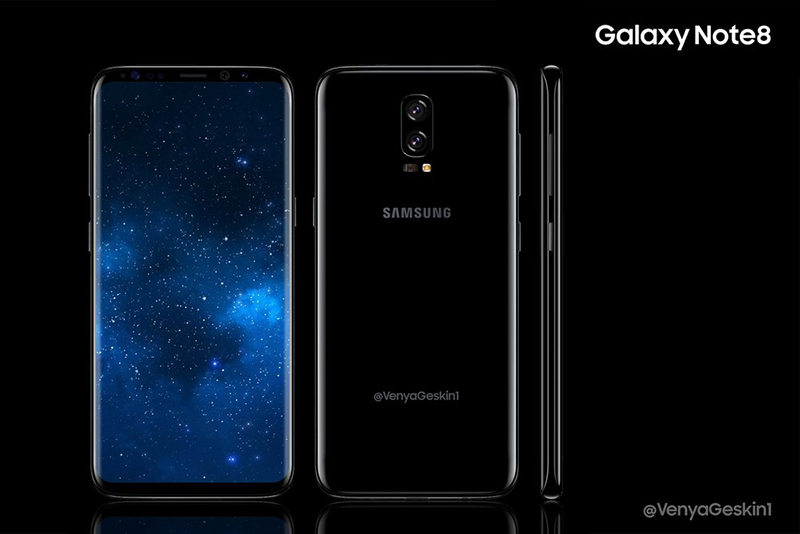 Galaxy Note 8 渲染圖。(圖片來源/Phone Arena)