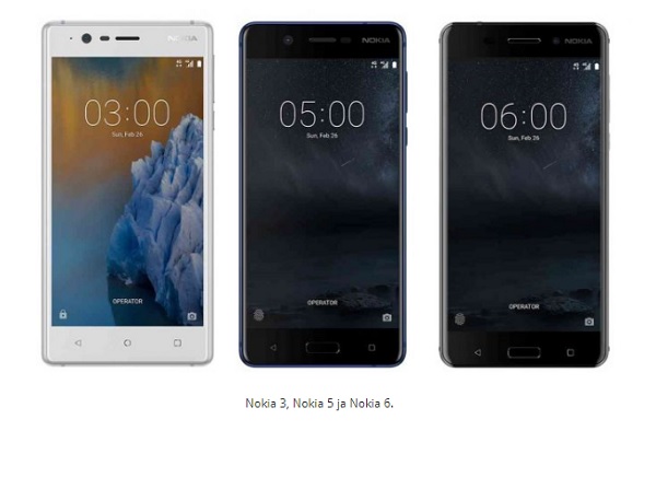 2017年上半年,Nokia 已推出Nokia 3、5、6 三款新手機。(圖擷取自 Mobiili.fi)