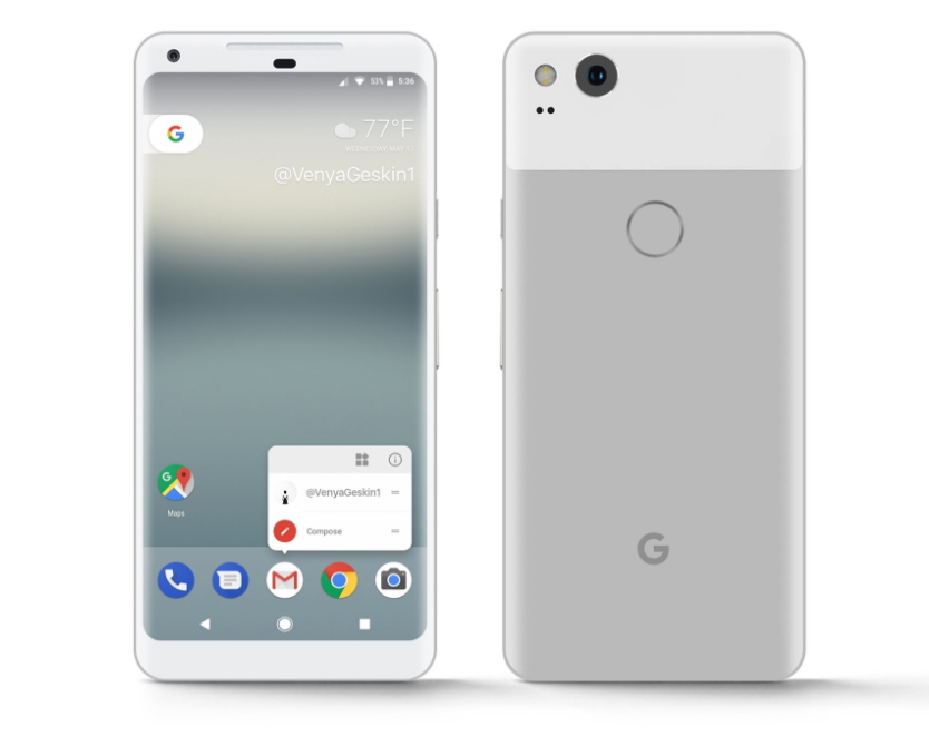 Pixel 2 XL新色渲染圖。（圖片來源／翻攝自PhoneArena）