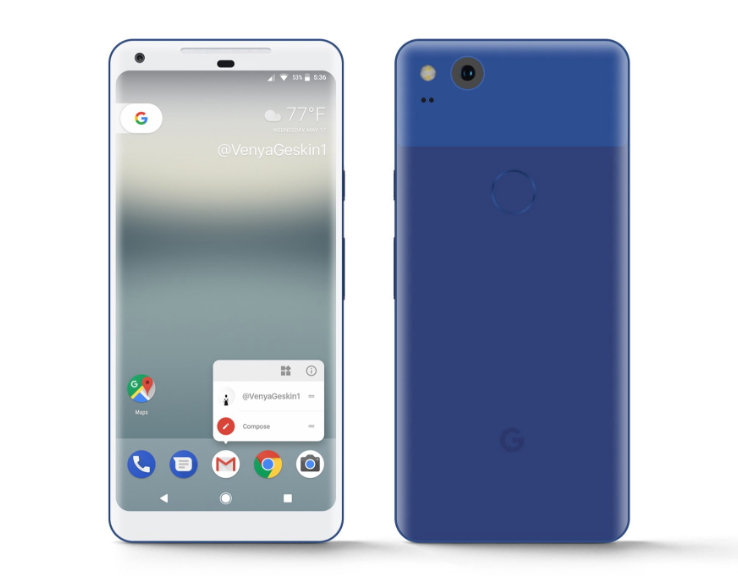 Pixel 2 XL新色渲染圖。（圖片來源／翻攝自PhoneArena）