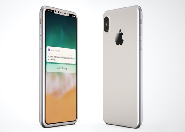 知名3D設計師 Martin Hajek,繪製出 iPhone 8 銀白色保護殼渲染圖。(圖擷取自PhoneArena)