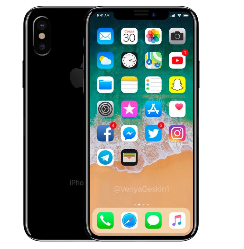 iPhone 8傳出將有可隱藏式 Dock多工快捷功能。(圖擷取自Benjamin Geskin推特)