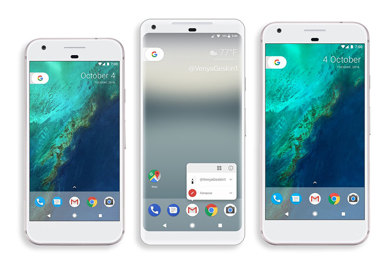 Google Pixel 2 有機會在 10 月 4 日亮相,圖為渲染圖。(圖片來源/Benjamin Geskin)