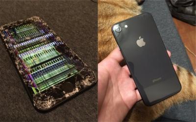 網友 iPhone 8首摔照曝光!螢幕碎裂慘不忍睹 網友 iPhone 8首摔照曝光!螢幕碎裂慘不忍睹