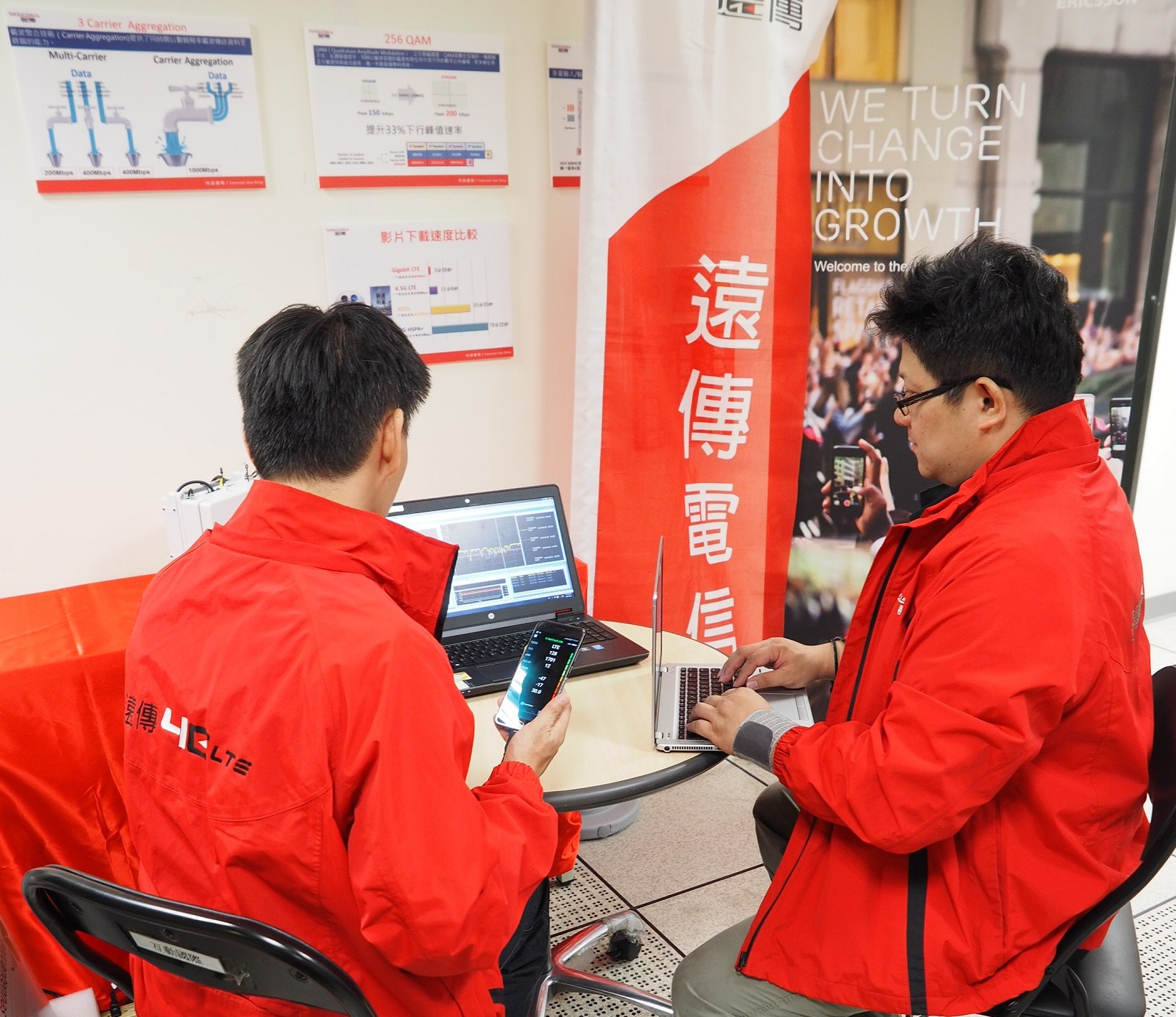 遠傳實驗室的 LAA 系統整合 LTE 頻段與三個 Wi-Fi 頻段,透過國內手機大廠華碩所提供最新型 ZenFone 4 手機(海外特別版本),成功進行測試(圖遠傳電信提供)