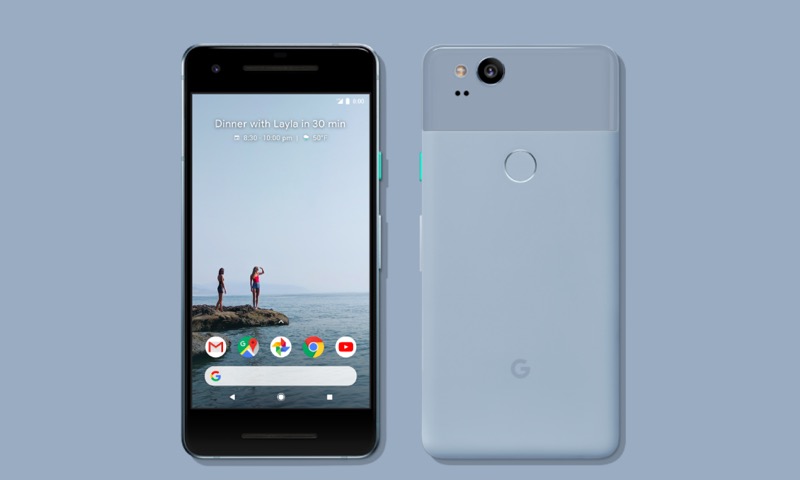 藍色款僅在 Pixel 2 上推出,Pixel 2 XL 並沒有此種配色。(圖/翻攝自 Google 官網)