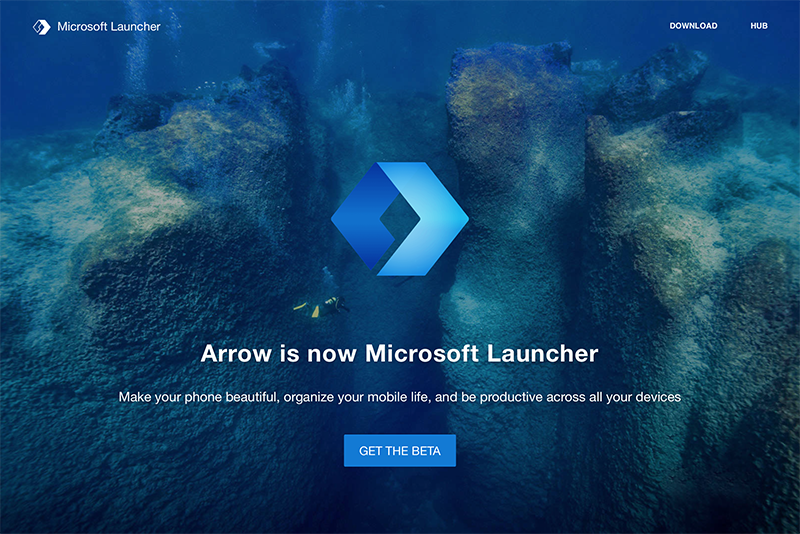 想要嚐鮮的用戶可以前往 Microsoft Launcher 官網註冊下載測試版。（圖片來源／微軟）