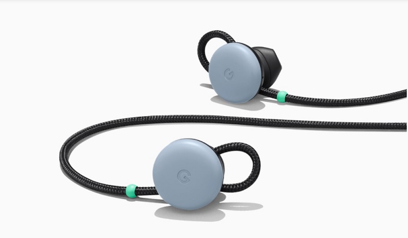 Google 首款結合智慧語音聲控的無線耳機 Pixel Buds,重僅14克。(圖翻攝自Google Store官網)