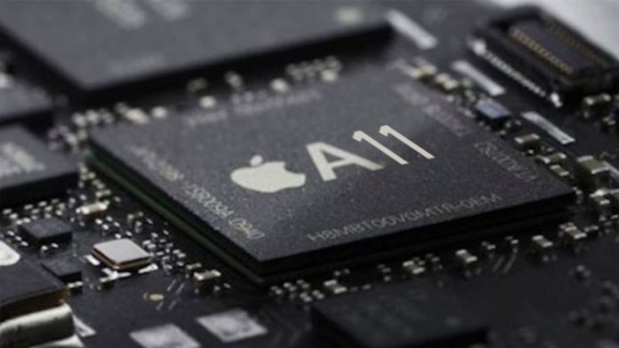 Apple 新旗艦機 iPhone 8 Plus 手機所搭載的 A11 Bionic 處理器,採用台積電 10奈米 FinFet製程生產。(圖翻攝自NewMboileLife)