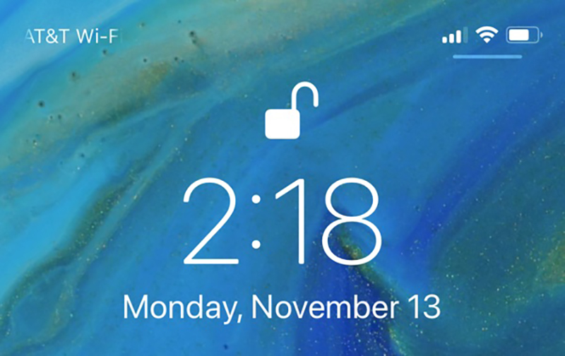 針對 iPhone X,鎖定畫面右側上方新增了控制中心提示。(圖片來源/Mac Rumors)