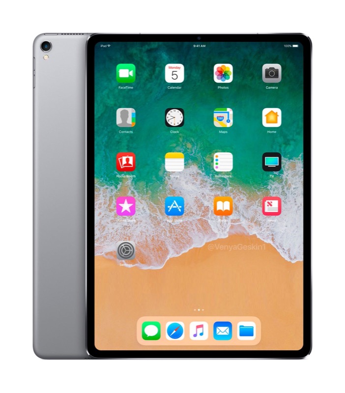 窄邊框版 iPad 的渲染圖(圖/翻攝自 Benjamin Geskin 推特)