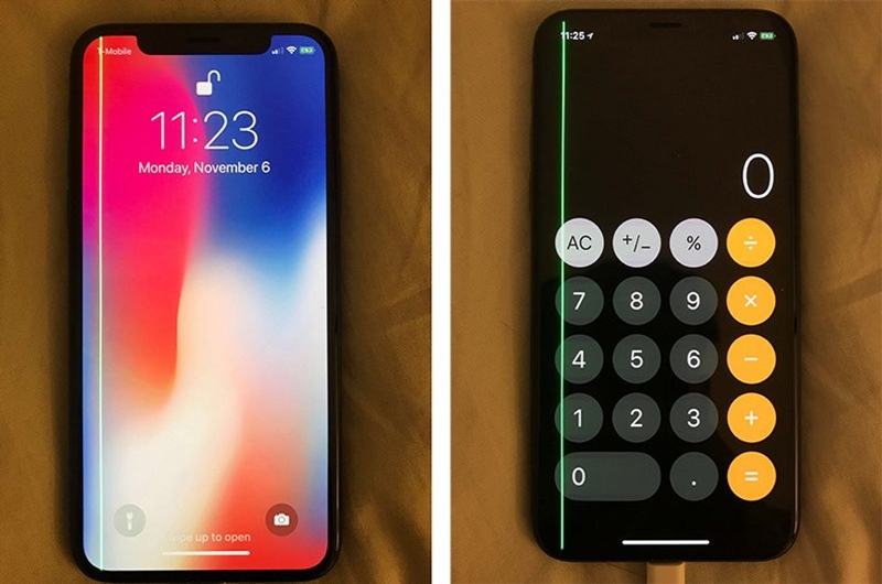 iPhone X 綠線(圖 / 翻攝自 MacRumors)