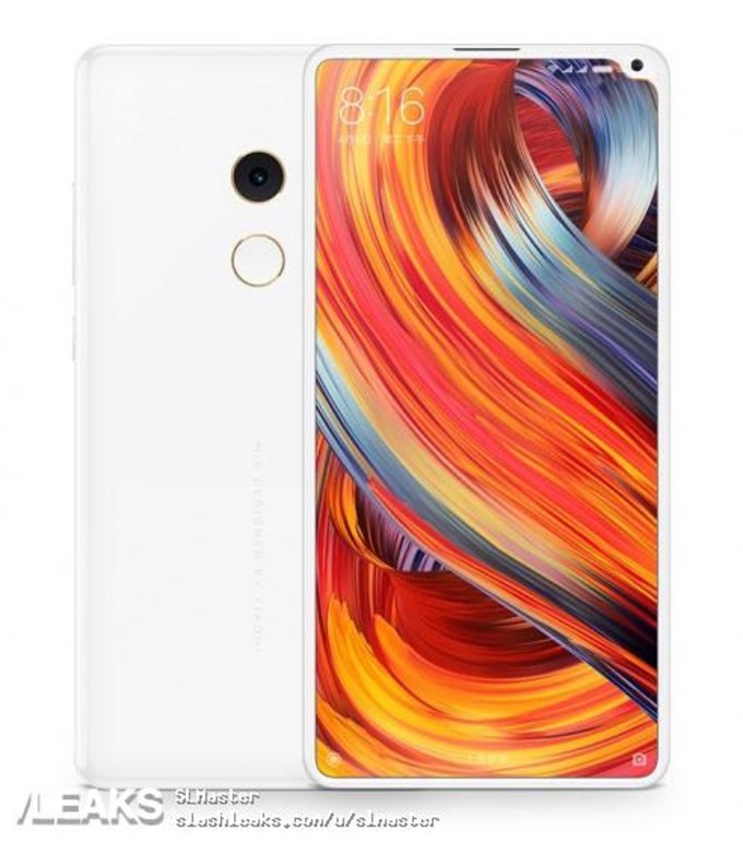 小米 MIX 2S 的外型(圖/翻攝自 SlashLeaks)