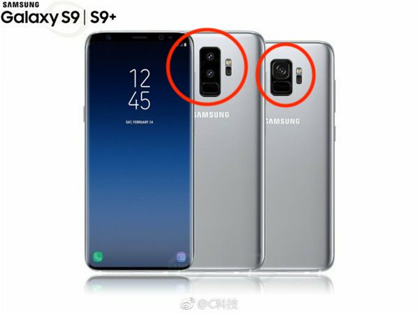 後方的 S9 採單鏡頭的設計、S9+ 則為雙鏡頭(圖/翻攝自微博)