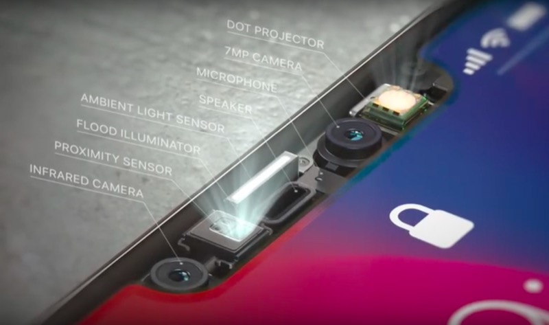 蘋果將提供 Face ID 與 Animoji 功能的這組新式 3D 鏡頭,稱作「TrueDepth 相機」(圖/翻攝自蘋果官網)