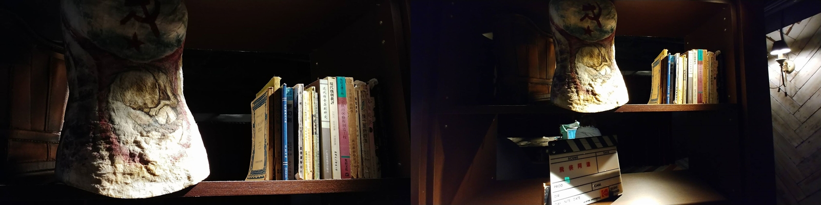 LG V30+實拍，使用自動模式，在室內燈光昏暗環境下，雜訊抑制表現相當出色。圖左為主相機標準鏡頭 F1.6大光圈；圖右為120度超廣角鏡頭。(圖記者劉惠琴攝）