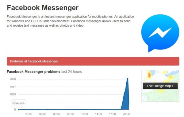 據監控網站「downdetector」指出,故障時間發生在5日晚間7點45分,全球各地有數千則通報,但目前仍不清楚故障原因。(翻攝自網路)