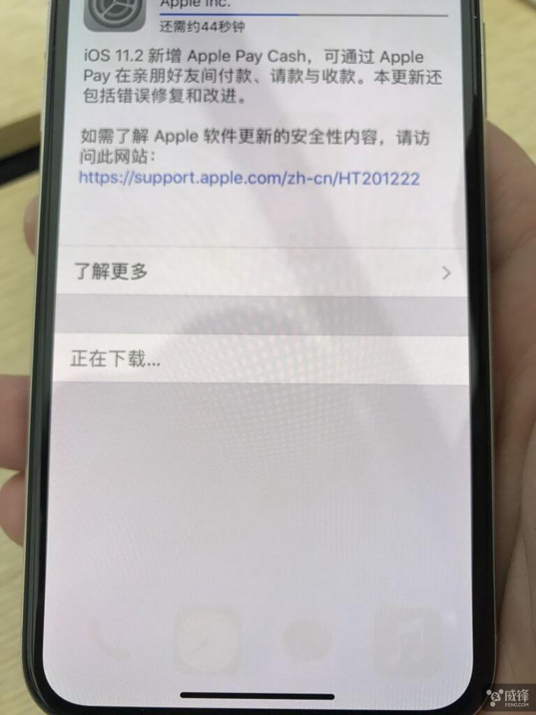 中國網友上傳iPhone X 螢幕出現烙印的照片。(圖翻攝自威鋒網論壇)