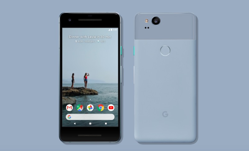 Google Pixel 2。與 Pixel 2 XL 不同,它沒有搭載 18:9 比例,但同樣採用 OLED 面板(圖/翻攝自 Google 官網)