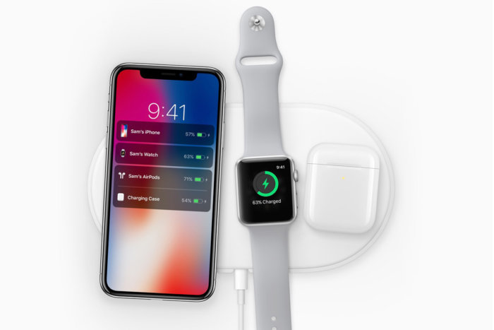 AirPower 可以為各式支援無線充電的蘋果裝置,如 Apple Watch、iPhone 8 同時充電。儘管還沒上,但據先前消息,這款充電板預計會定價 199 美元(圖/翻攝自蘋果官網)