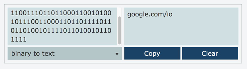 該加密由二進位可以分析出網址。(圖片來源/擷取自 Google Developers 推特)