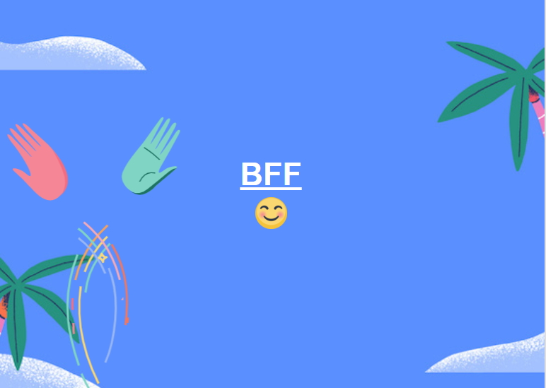 臉書動態發文或回覆訊息，現在最新的彩蛋秘密指令是輸入三個英文單字「BFF」或小寫的「bff」，會自動飄出兩手互相擊掌的特效動畫。（圖片來源／翻攝臉書電腦版畫面）