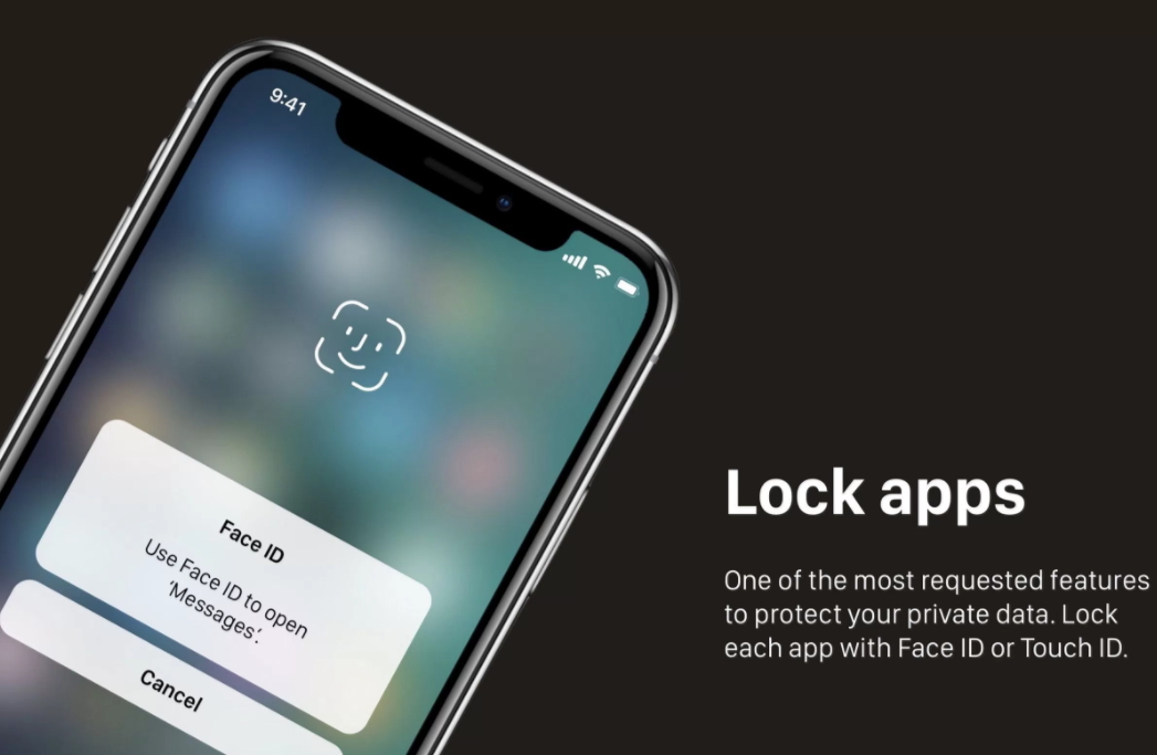 iPhone X「劉海」的Face ID臉部掃描功能,除了可用在螢幕解鎖、Apple Pay;推測下一步可望被運用於幫特定應用程式上鎖。(圖翻攝自9to5Mac)