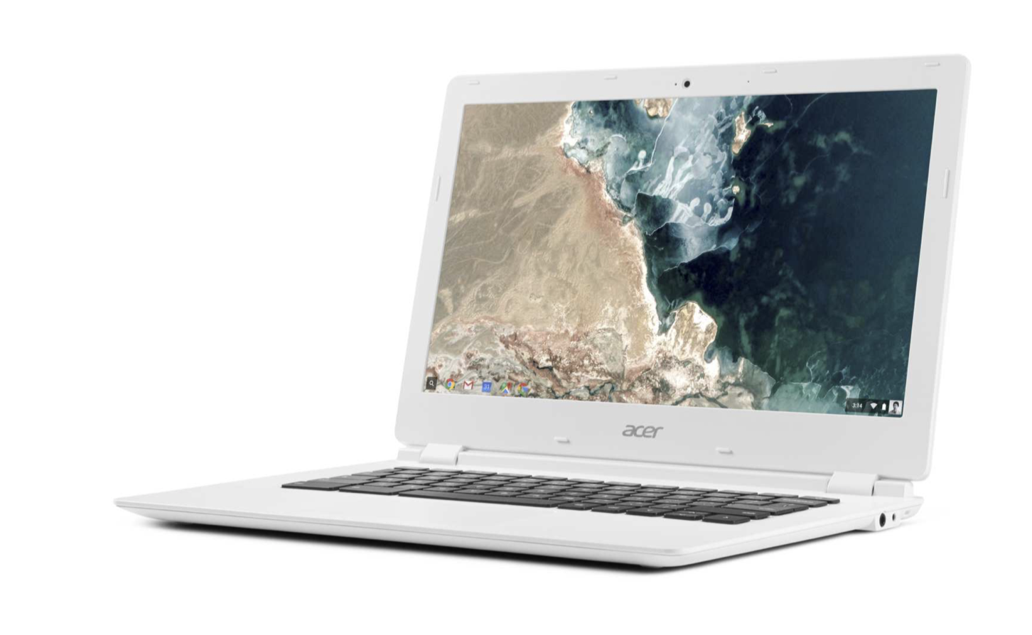 圖為 Acer 也有在台推出的 Acer Chromebook 13。相比 iPad,其具備類似筆電的外觀並具有鍵盤,操作體驗也和多數人熟悉的 Windows 較相近(圖/翻攝自 Google 官網)