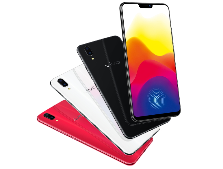 搭載6.28吋全螢幕與「劉海」設計的 Vivo X21 螢幕指紋版,將在5月登台開賣。(圖翻攝自Vivo官網)