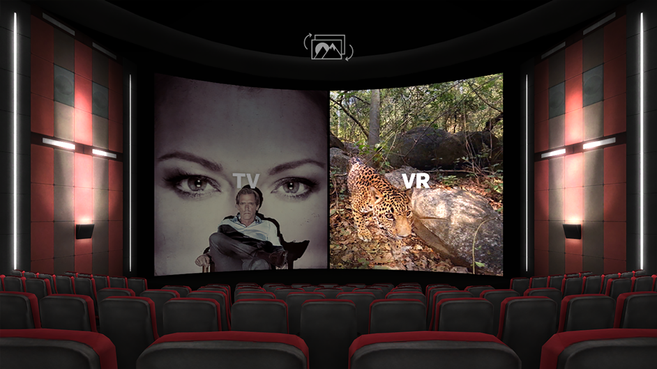 全新的「Oculus TV」應用，提供更多串流影片，讓用戶可置身於虛擬電影院的情境模式觀看。（圖Facebook提供)