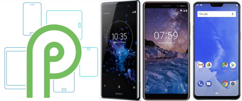 首波公布可適用下載 Android P 公測版的手機品牌機型名單,共有11款。(圖翻攝自Google官網、編輯合成)