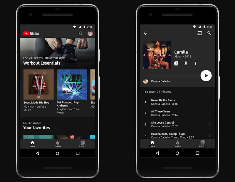 「YouTube Music」,可依用戶聽音樂紀錄與使用習慣、所在位置,推薦個人化音樂播放清單;並具備強大的音樂搜尋功能。(圖翻攝自YouTube Blog)
