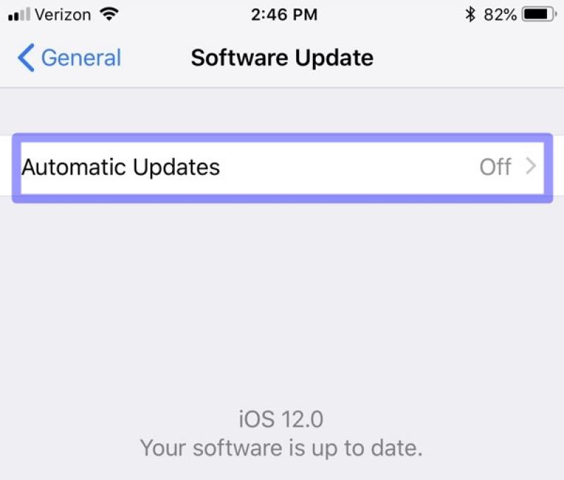 iOS 12 首度加入自動更新的開關,系統預設為關閉狀態。(圖翻攝自MacRumors)