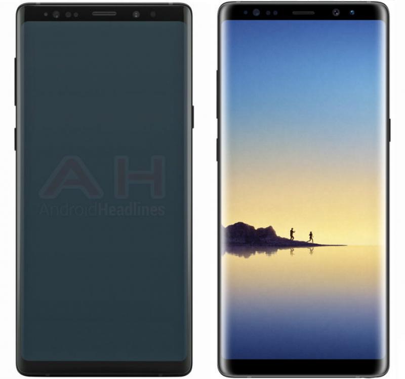 圖左為外媒曝光的Note 9實機照;圖右為去年發表上市的Note 8。(圖翻攝自PhoneArena)