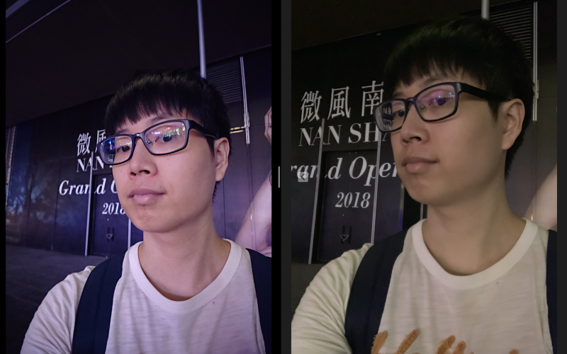前鏡頭。圖左為 XZ3,右為 iPhone XS Max。(圖/記者黃敬淳攝)