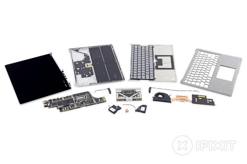 Surface Laptop 2（圖片來源／擷取自 iFixit）