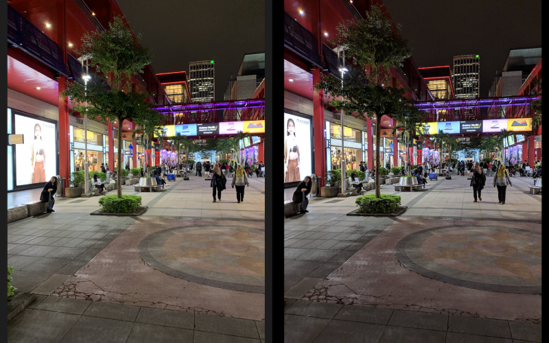 圖左為 iPhone XR、右為 Google Pixel 3 XL。後者展現了更好的曝光控制（圖／記者黃敬淳攝）