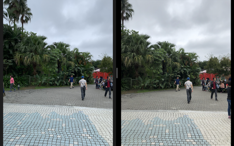 圖左為 iPhone XR、右為 iPhone 8 Plus。XR 的白平衡比較沒有偏黃的感覺（圖／記者黃敬淳攝）