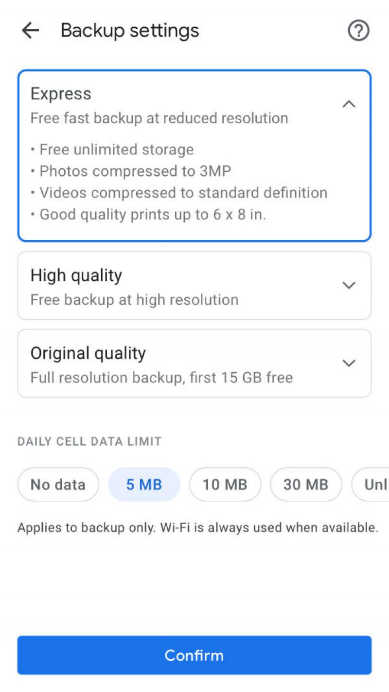 Google 相簿將推出全新的快速備份功能,名為「Express」。(圖翻攝自Android Community)