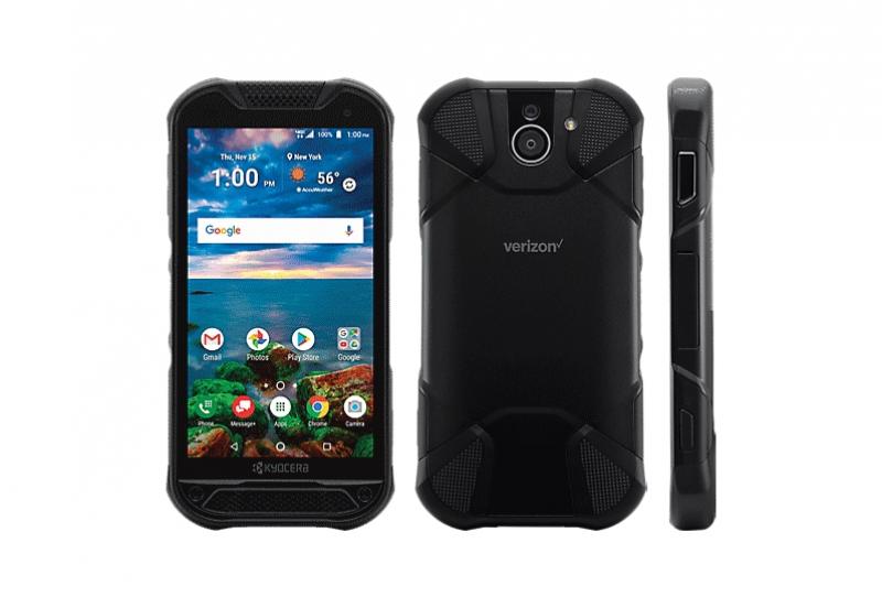 主打「三防」運動手機、中階規格的 DuraForce Pro 2，出自日本手機品牌 Kyocera。獲國外知名YouTuber，評選為2018年度機身最耐用的冠軍。(圖翻攝 Kyocera官網；編輯合成）