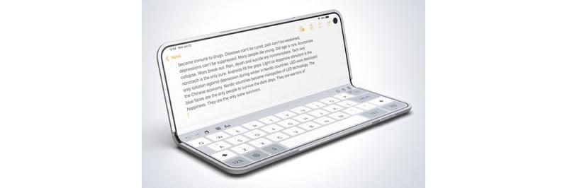 摺疊式iPhone假想概念設計圖。（圖翻攝自Foldable）