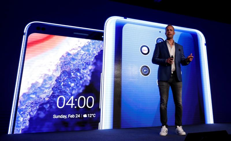 Nokia 於今年MWC 2019 大展,發表上半年度的新機陣容,共推出 4 款智慧型手機。以及1款功能型手機。(圖/路透)