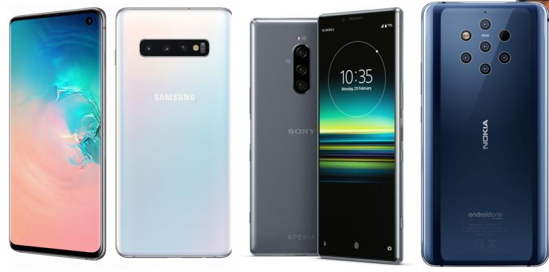 (圖翻攝自三星、SONY Moble、Nokia官網;編輯合成)