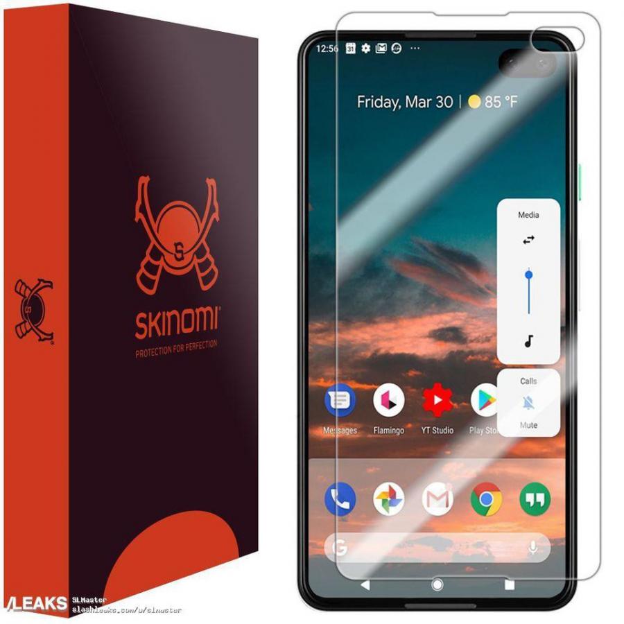 由配件商爆出的 Pixel 4 正面設計(圖/翻攝自 SLASHLEAKS)
