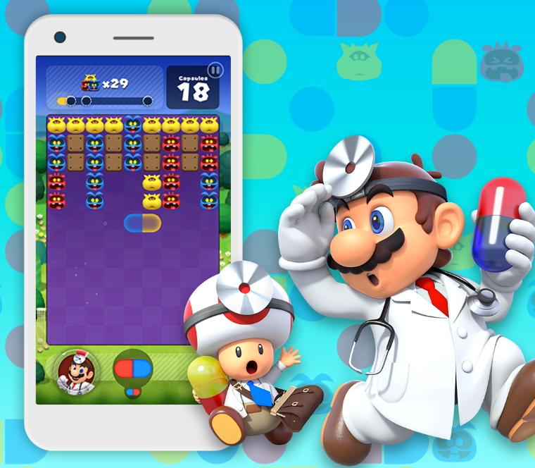 任天堂新款手遊將在七月於iOS/Android雙平台上限，並可與LINE、臉書好友連動發送愛心。（圖翻攝自《瑪利歐醫生世界》官網）