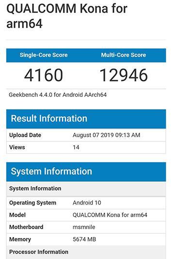 疑似高通 S865 跑分。(圖片來源/擷取自 Ice universe 的推特)