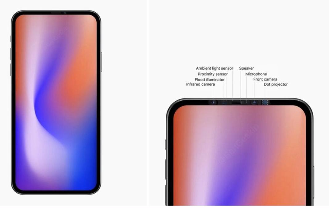 2020年新款iPhone 渲染設計圖於網路曝光。(圖翻攝自Ben Geskin 推特)