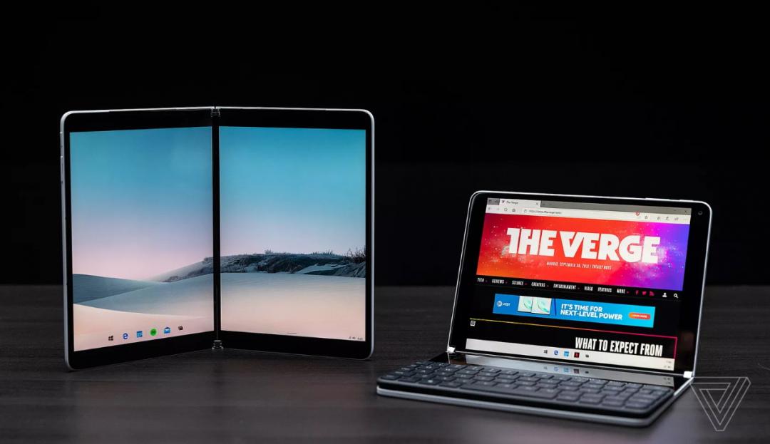 微軟專為「雙螢幕」筆電平板裝置打造的新系統 Windows 10X,內建五種不同的操作模式選擇。(圖翻攝自The Verge)